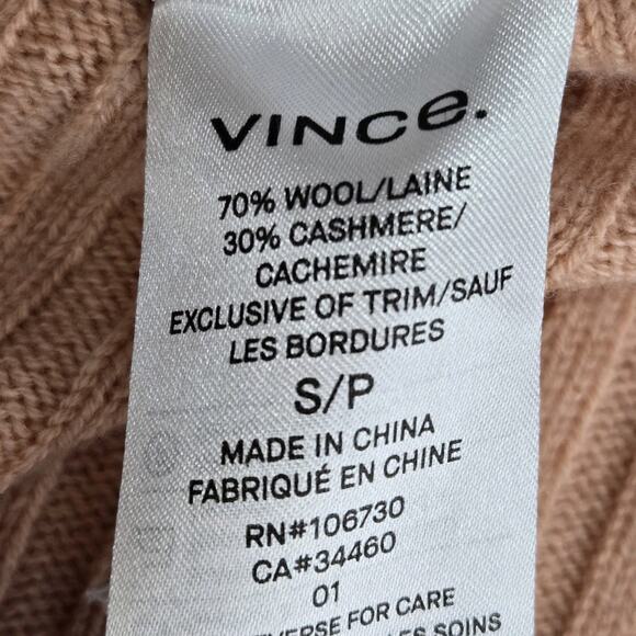 Vince Sweater Womens Small Tie Back Dolman Sleeve Cashmere Wool Peach Pink - Picture 7 of 12